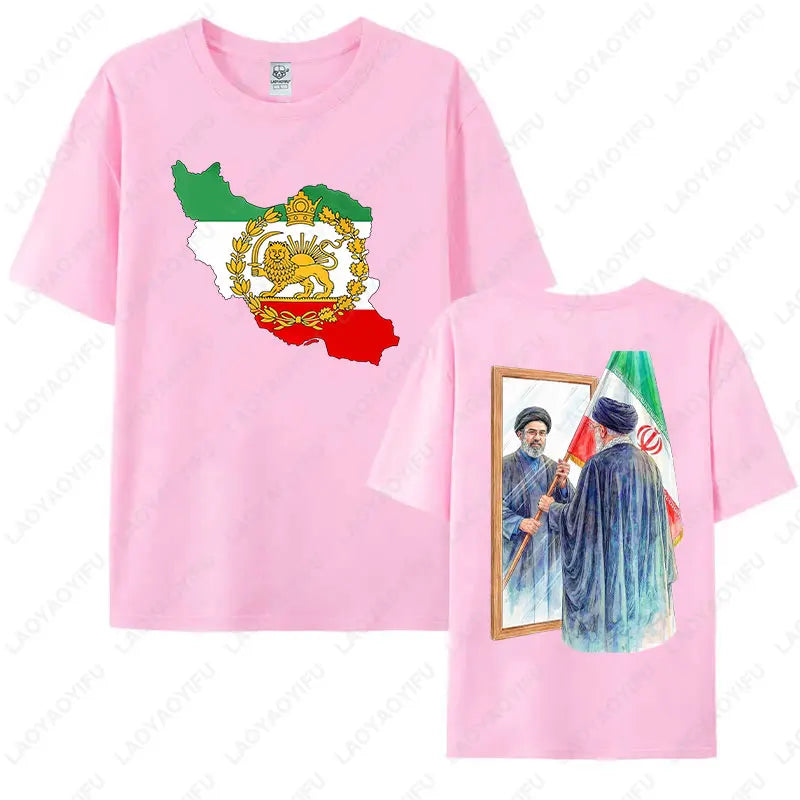 2026 Mojtaba Khamenei Inherit Iran Supreme Leader Graphic T-shirt Iran Flag Cultural Shirt Men Women Cotton Short-sleeve Tops