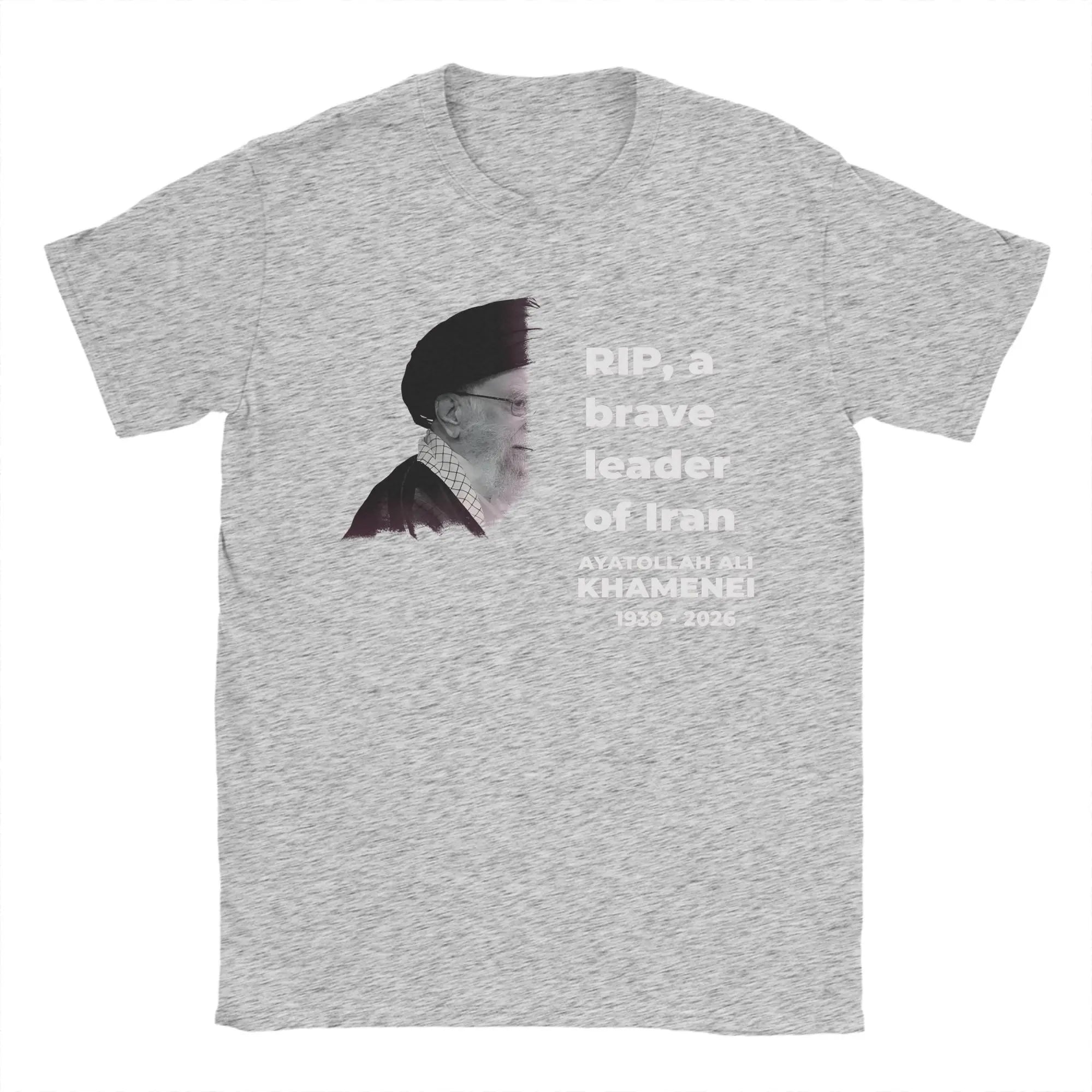 RIP Iran Ali Khamenei T-Shirt Summer Iranian Leader T-Shirts Pure Cotton Tee Shirt For Men's Short Sleeve Casual Top Tees
