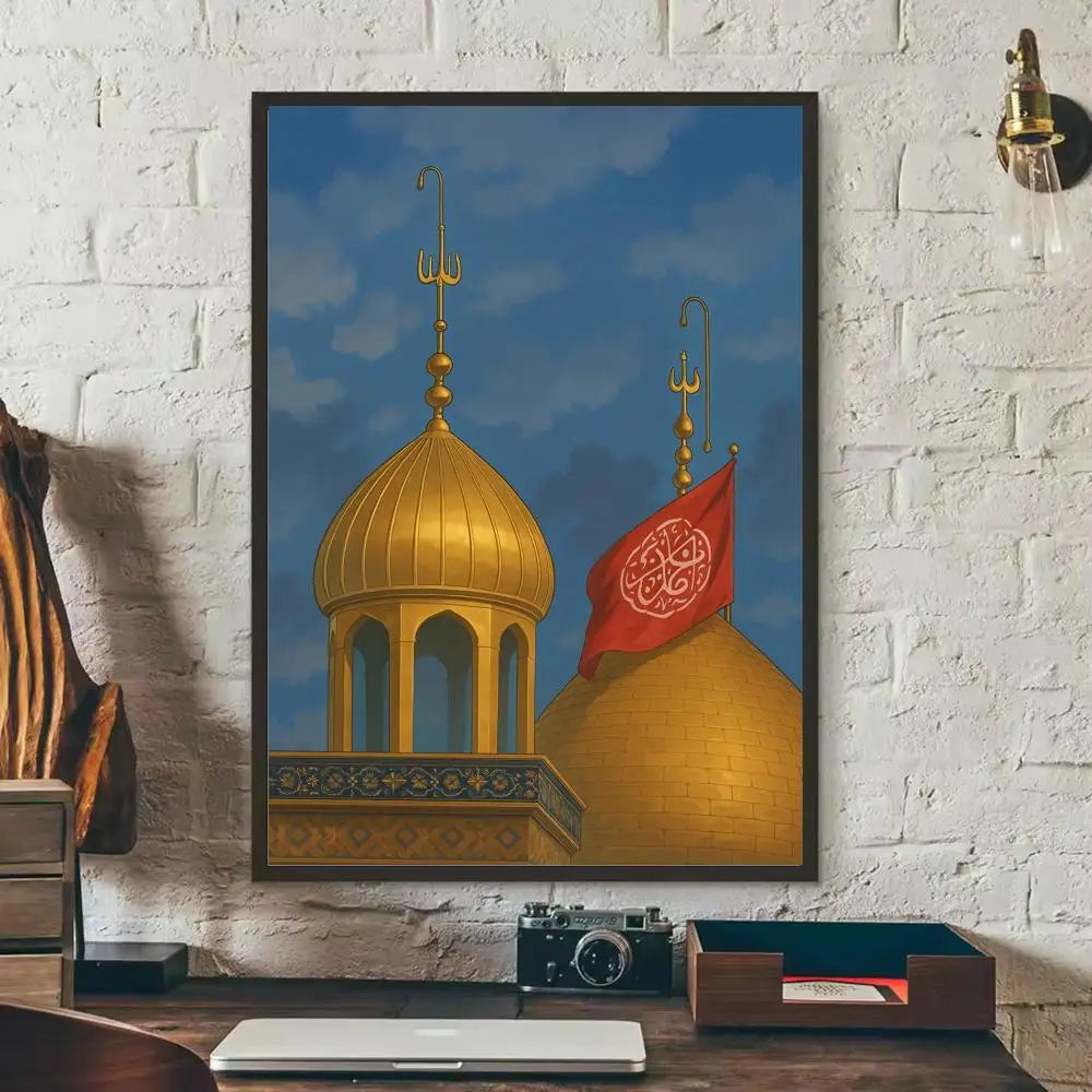 Imam Hussain Ali art anime Painting Calligraphy Anti-wrinkle Canvas Poster Wall Art Print Home Decor