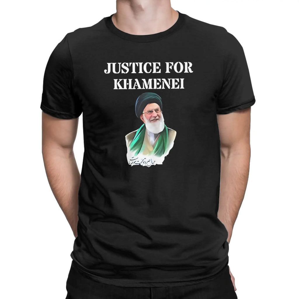 Ali Khamenei Pure Cotton T-Shirt For Men Summer  Aesthetic T-Shirts O Neck Fashion Tee Shirt Plus Size Hot Sale Clothing