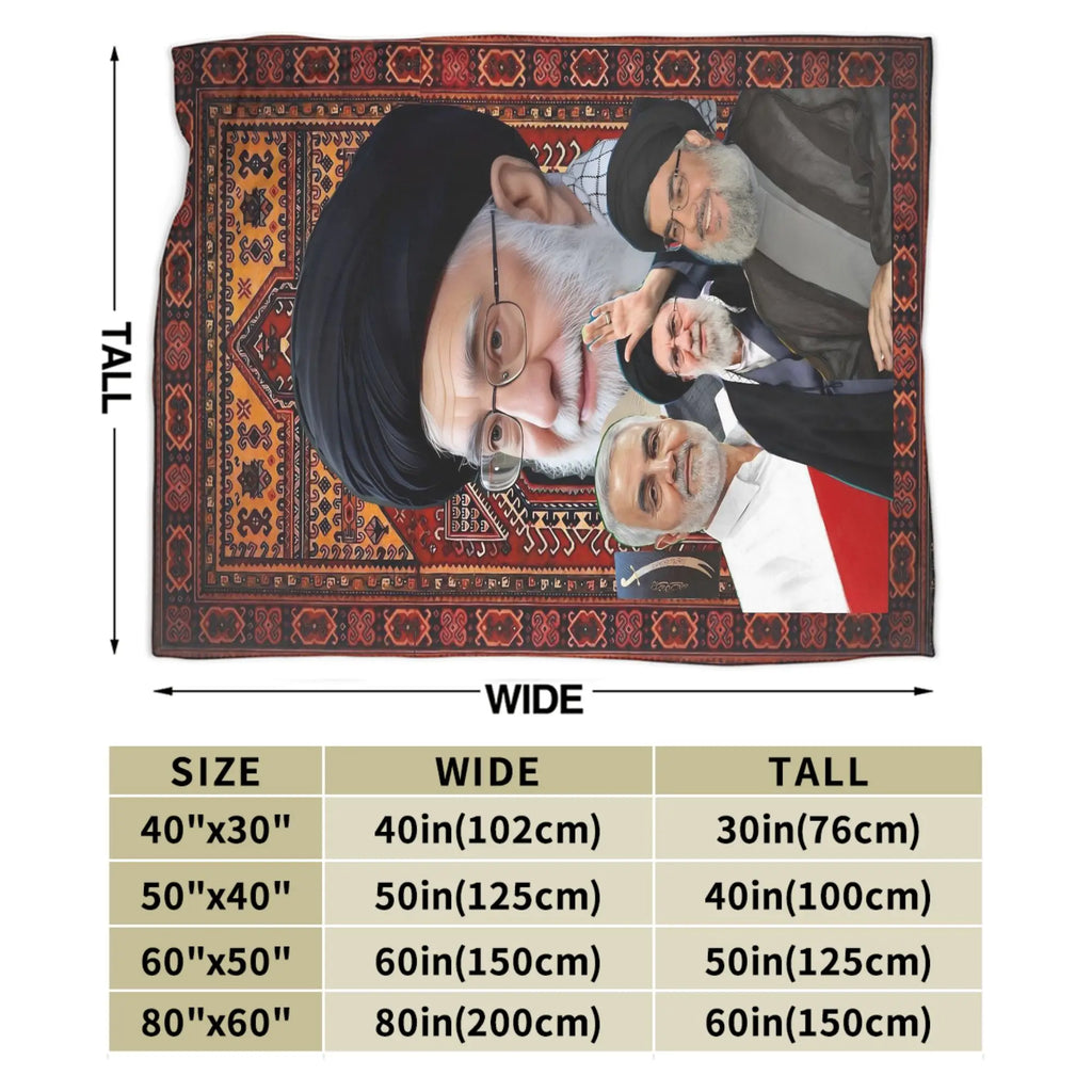 Soft Warm Blanket Ayatollah Sayyed Ali Khamenei Iranian Leader Throw Blanket  Flannel Bedspread For Couch Chair Sofa Bed Cover