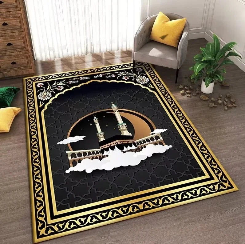 Islam Muslim Prayer Mat Living Room Decor Anti-slip Carpets Bedroom Bedside Soft Rug Entrance Doormat Machine Washable Carpet
