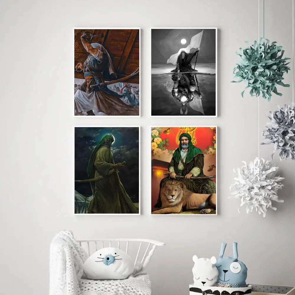Imam Hussain Ali art anime Poster HD Versatile Waterproof Wall Art Self-Adhesive