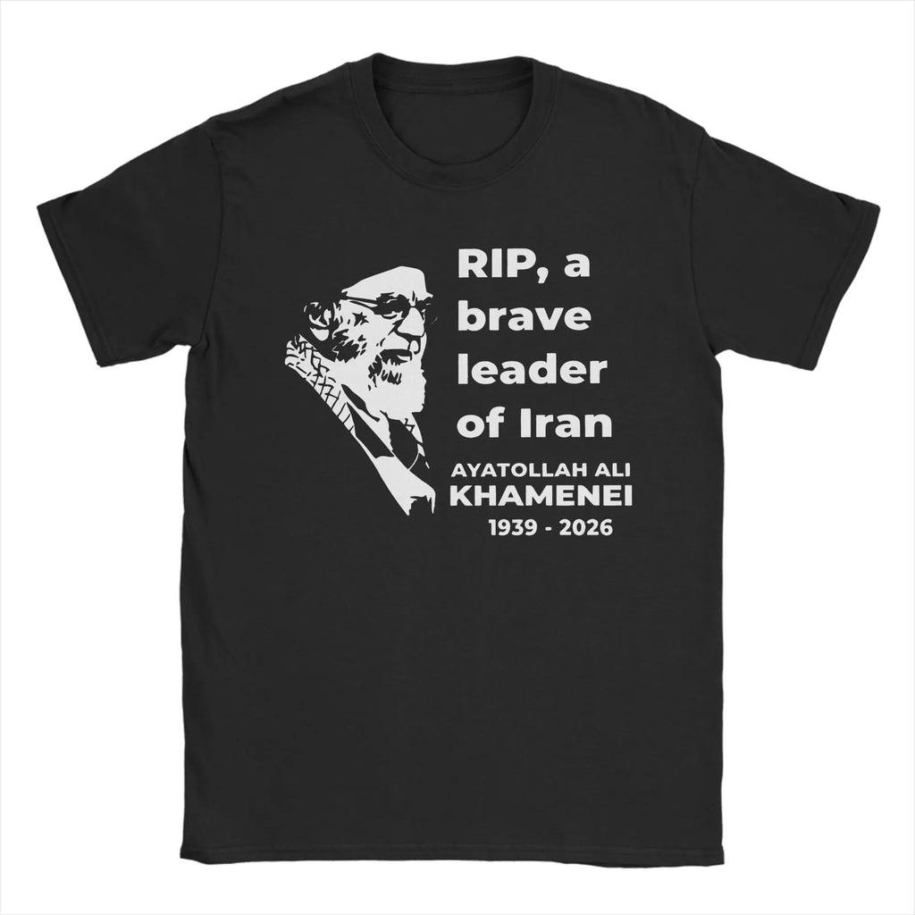 Graphic Printing We Love You Ayatollah RIP 1939-2026 IRAN Ali Khamenei T Shirt for Men's Clothing Women Summer Cotton T Shirt