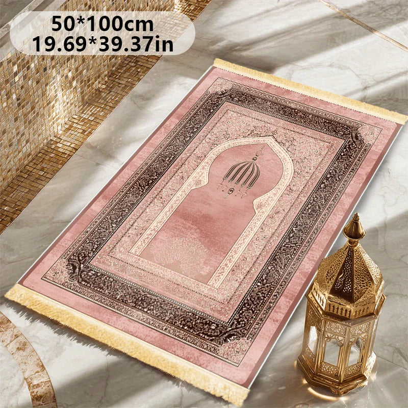 VIKAMA Oriental Prayer Mat: Comfortably Soft and Warm with Non-Slip Surface, Suitable for Muslim Pilgrimage Activities
