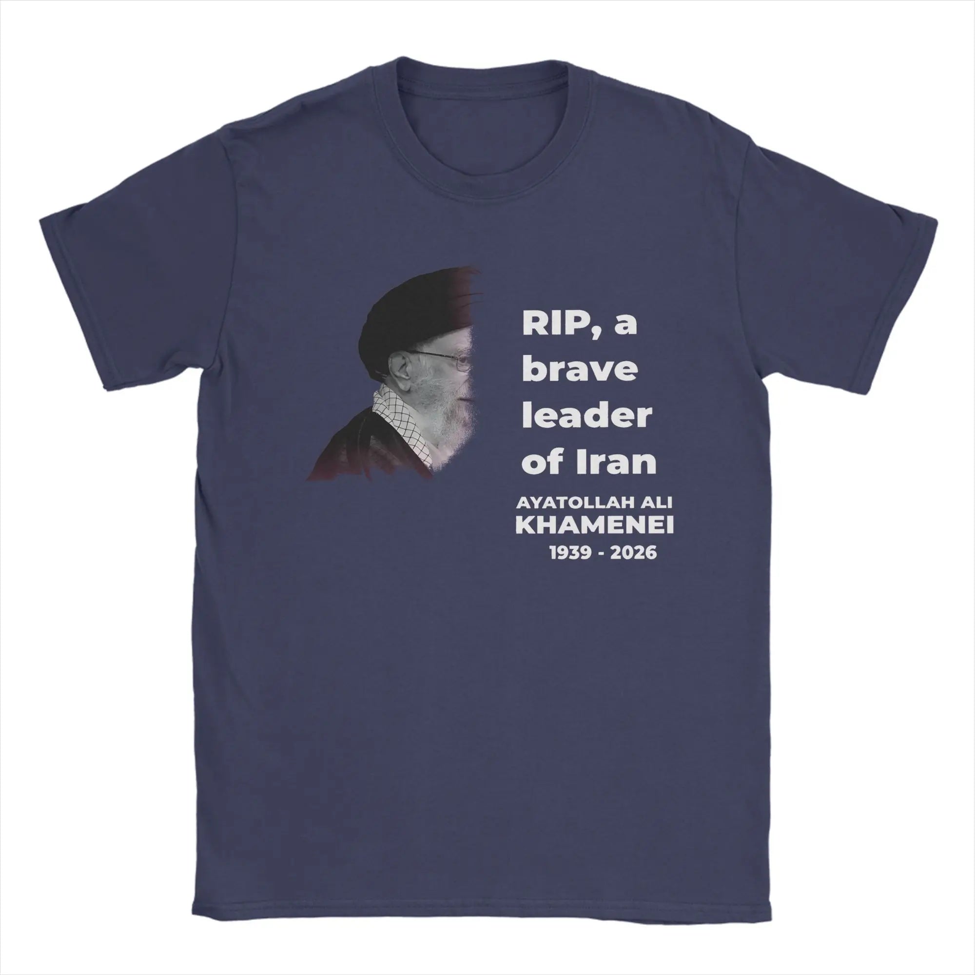 RIP Iran Ali Khamenei T-Shirt Summer Iranian Leader T-Shirts Pure Cotton Tee Shirt For Men's Short Sleeve Casual Top Tees