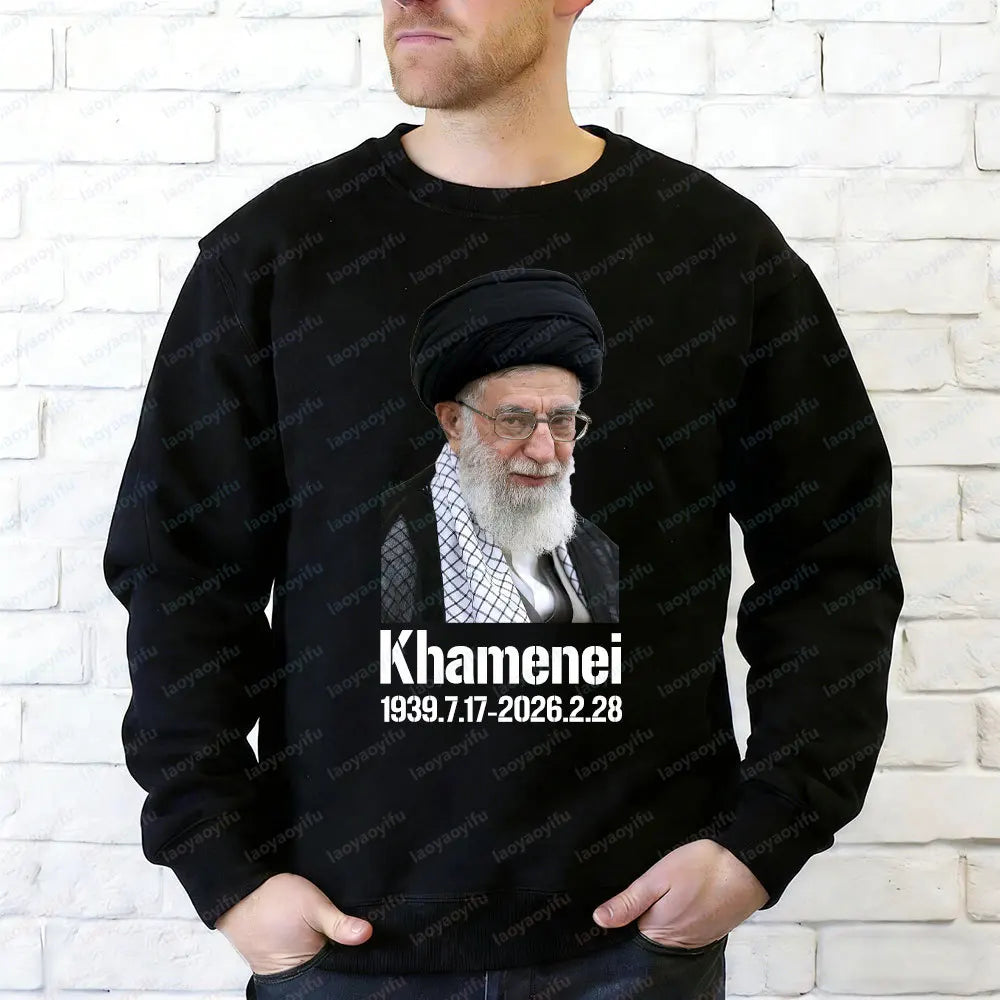 RIP Ayatollah Khomeini 1939-2026.2.28 Man Hoodies Memorialization Khamenei Tops Ayatollah Supreme Leader of Iran Sweatshirts