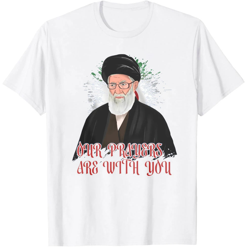 Ali Khamenei T-Shirt Iranian Heritage Solidarity Jumper Peace Memorial Top Men Clothes Pattern Printed Tops Summer Shirt