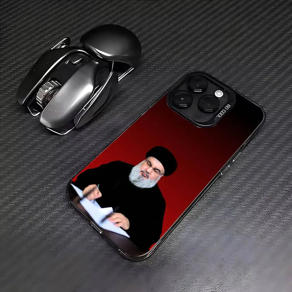H-Hassan N-Nasrallah Phone Case For iPhone 17,16,15,14,13,12,11 Plus,Pro Max,Colored Silver Phone Case