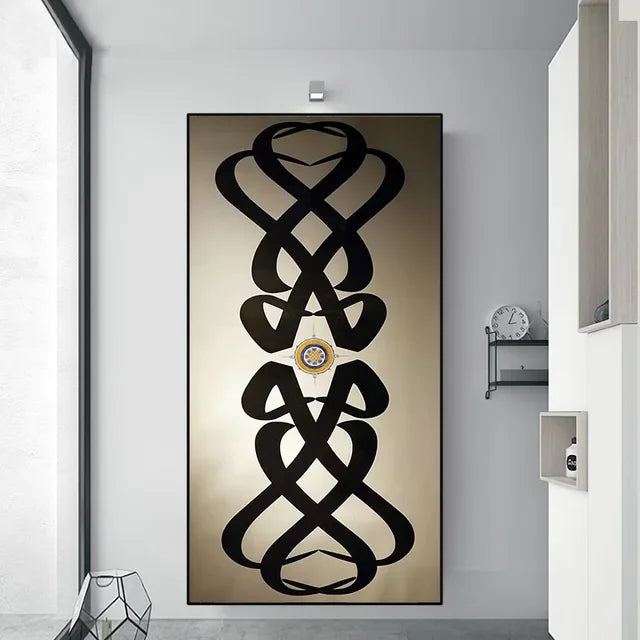 Islamic Wall Art  Kaaba Golden Doors Print Poster with Arabic Calligraphy Quran Verses Canvas Painting for Muslim Home Decor