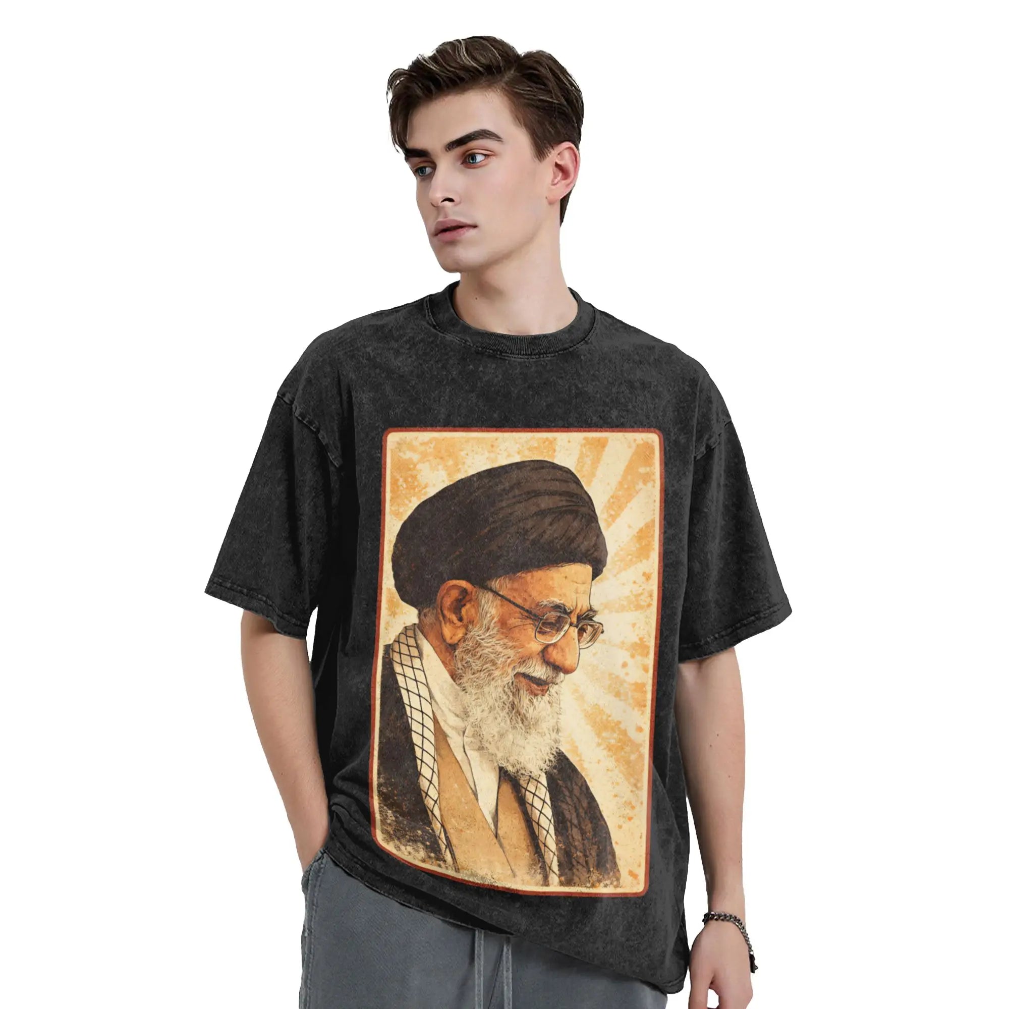Ali Khamenei  T Shirt  Harajuku T Shirts Short Sleeve Vintage Tshirt Beach Cotton O-Neck Plus Size Top Tees