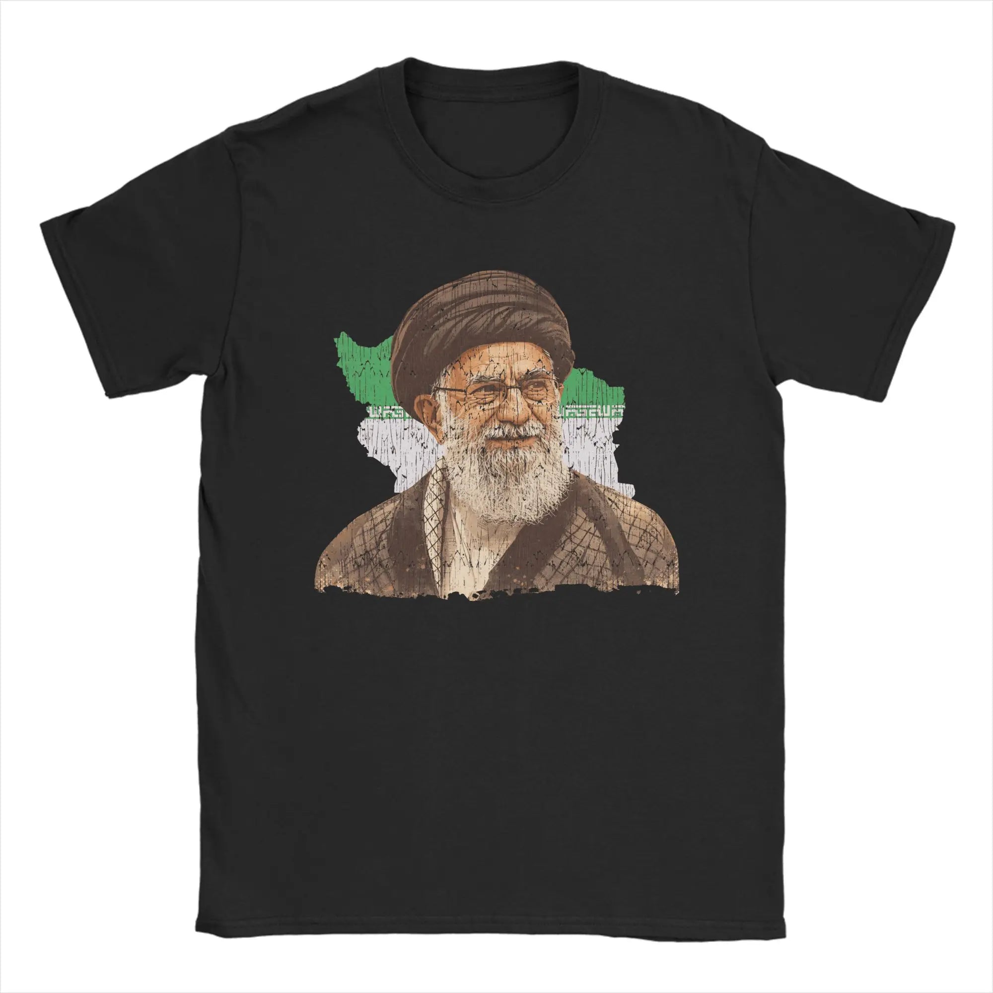 Vintage T Shirt Summer Ali Khamenei Fashion T Shirts  Pure Cotton Tee Shirt for Men's Y2K Retro Wholesale Short Sleeve Tops