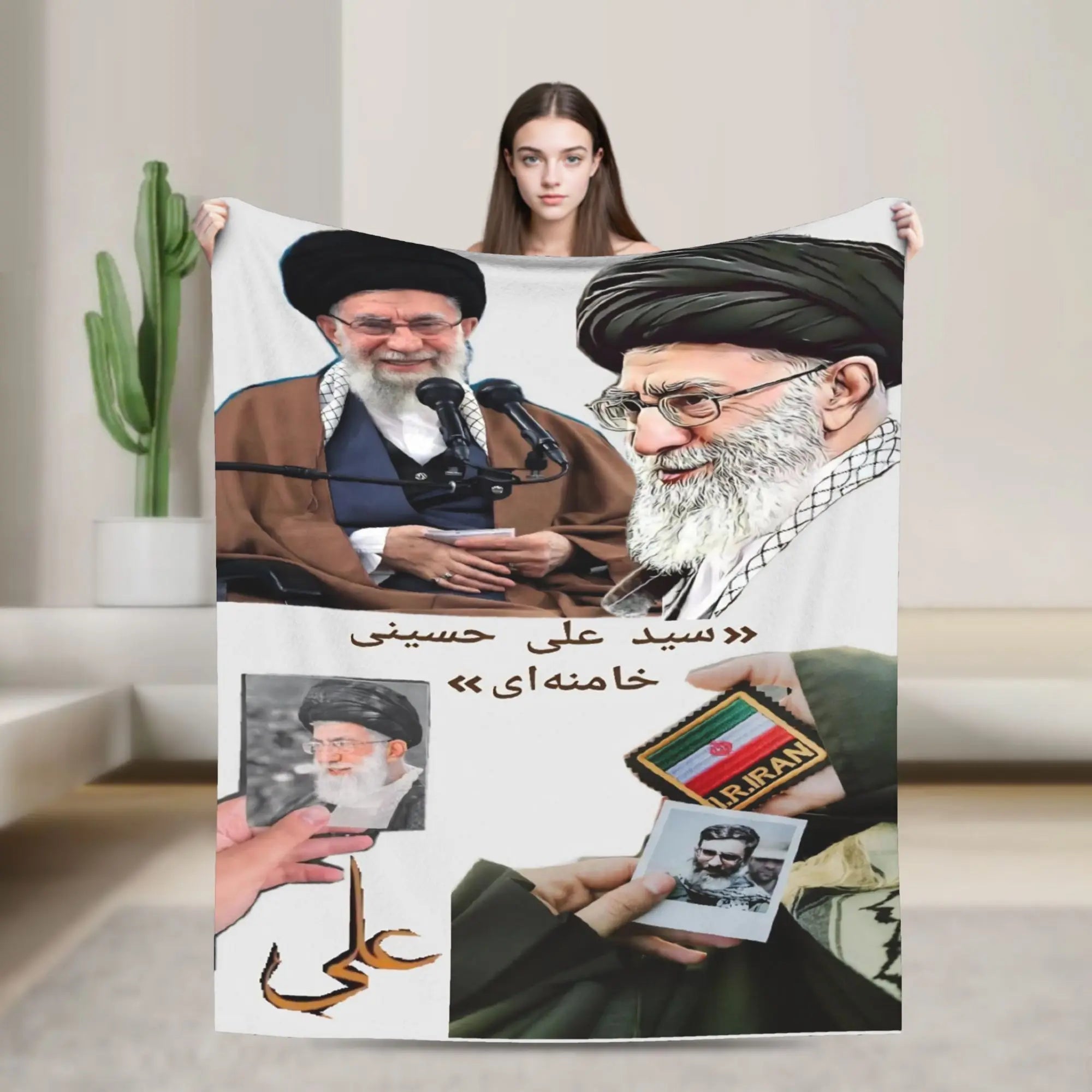 Ayatollah Sayyed Ali Khamenei Iranian Leader Blanket Aesthetic Throw Blanket Home Decor Flannel Bedspread Sofa Bed Cover