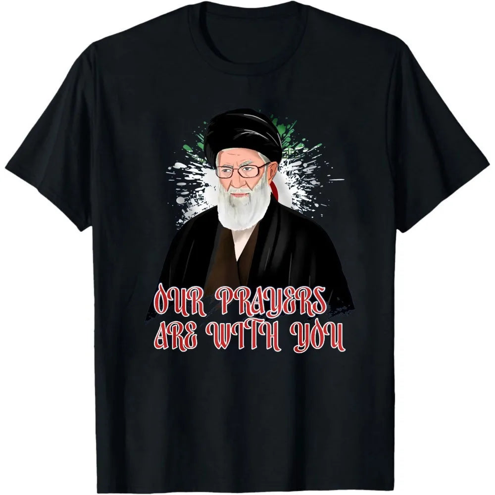 Ali Khamenei T-Shirt Iranian Heritage Solidarity Jumper Peace Memorial Top Men Clothes Pattern Printed Tops Summer Shirt