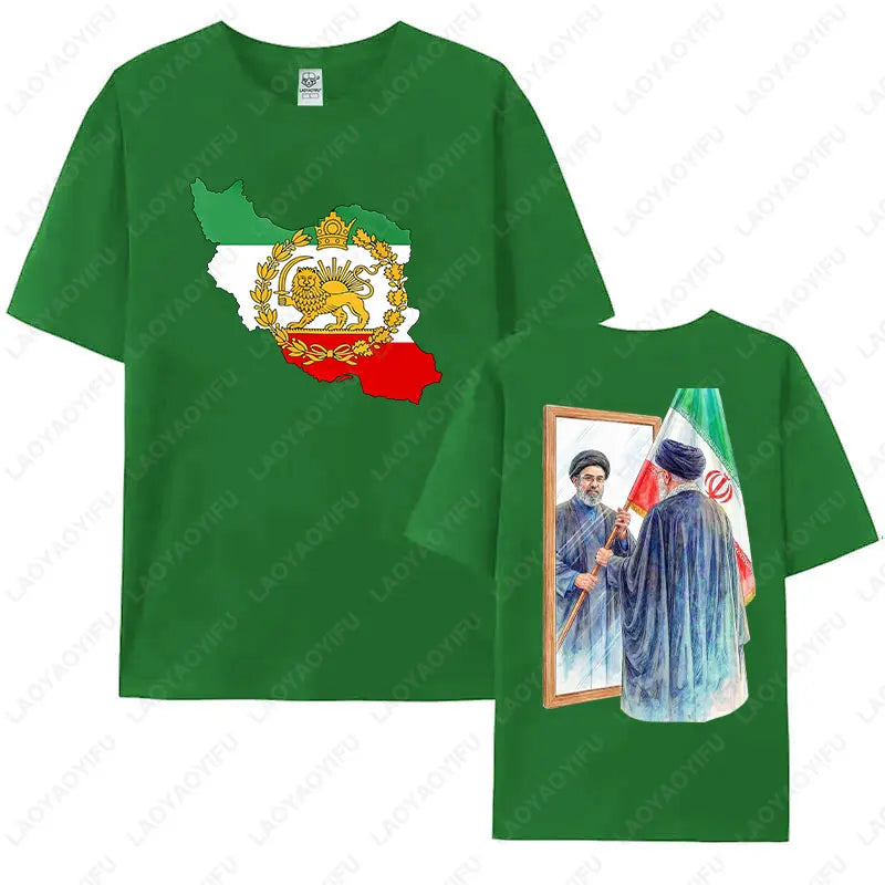 2026 Mojtaba Khamenei Inherit Iran Supreme Leader Graphic T-shirt Iran Flag Cultural Shirt Men Women Cotton Short-sleeve Tops