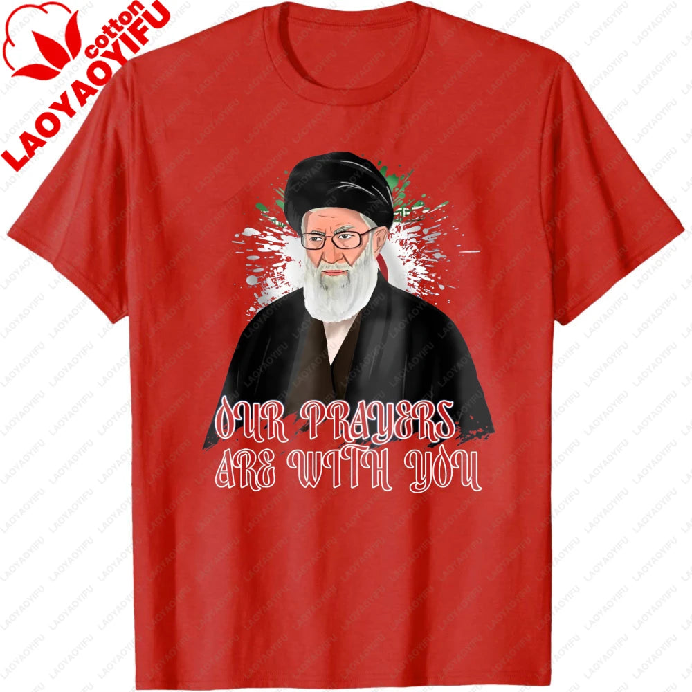Ali Khamenei T-Shirt Iranian Heritage Solidarity Jumper Peace Memorial Top Men Clothes Pattern Printed Tops Summer Shirt