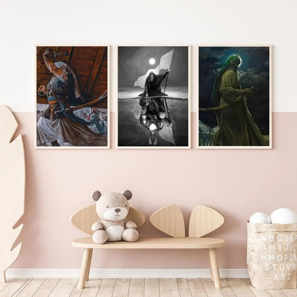Imam Hussain Ali art anime Poster HD Versatile Waterproof Wall Art Self-Adhesive