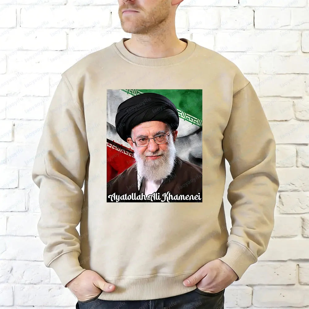 2026 Ayatollah Khomeini Baju Kaos Distro Man Hoodies Tokoh Iran Ali Khamenei TopsAyatollah Supreme Leader of Iran Sweatshirts