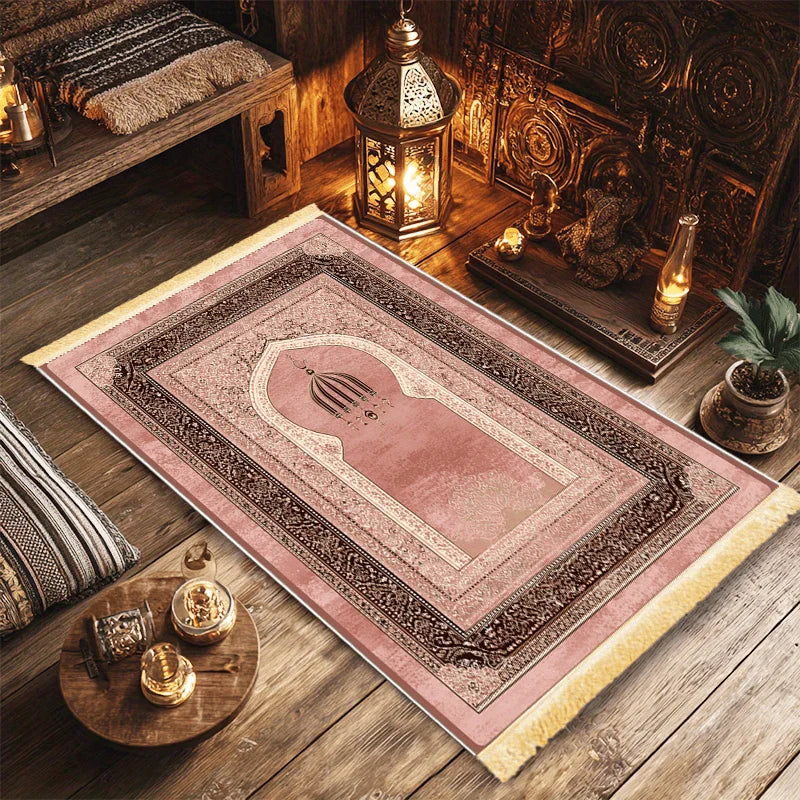 VIKAMA Oriental Prayer Mat: Comfortably Soft and Warm with Non-Slip Surface, Suitable for Muslim Pilgrimage Activities