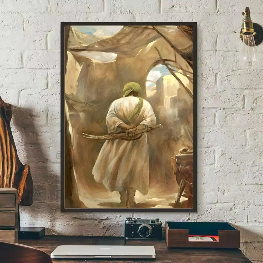 Imam Hussain Ali art anime Painting Calligraphy Anti-wrinkle Canvas Poster Wall Art Print Home Decor