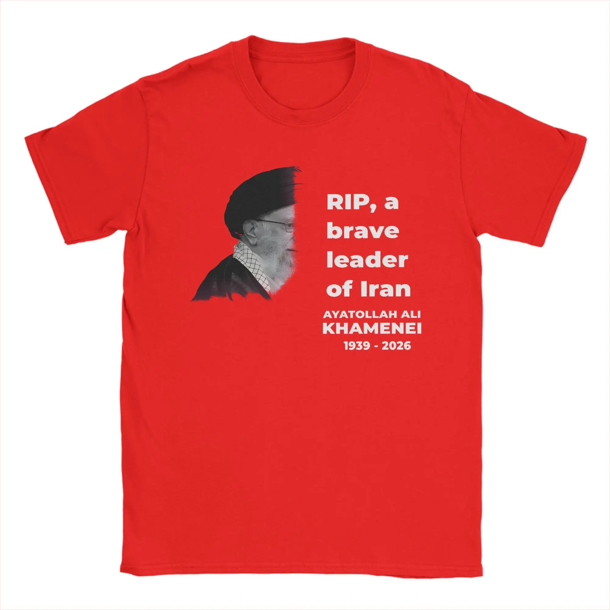 RIP Iran Ali Khamenei T-Shirt Summer Iranian Leader T-Shirts Pure Cotton Tee Shirt For Men's Short Sleeve Casual Top Tees