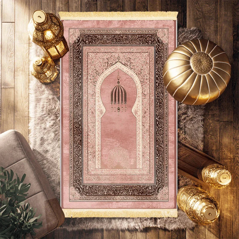VIKAMA Oriental Prayer Mat: Comfortably Soft and Warm with Non-Slip Surface, Suitable for Muslim Pilgrimage Activities